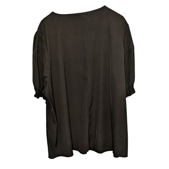 Carrdc Womens Black Short Sleeve Blouse 4X Polyester/Spandex Plus Size - Picture 2 of 10